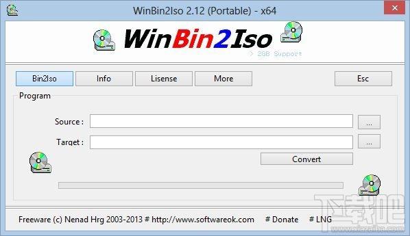 WinBin2Iso,WinBin2Iso Portable Unicode,光盘镜像转换工具,镜像转换